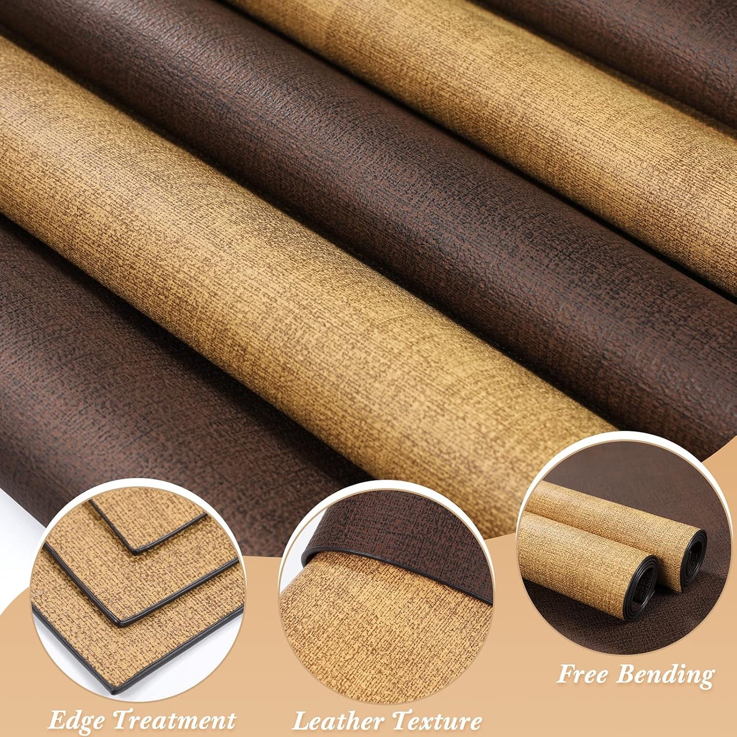 SUEH DESIGN Leather Placemats Set of 6 Reversible Table Mats Heat Resistant Waterproof No-Slip