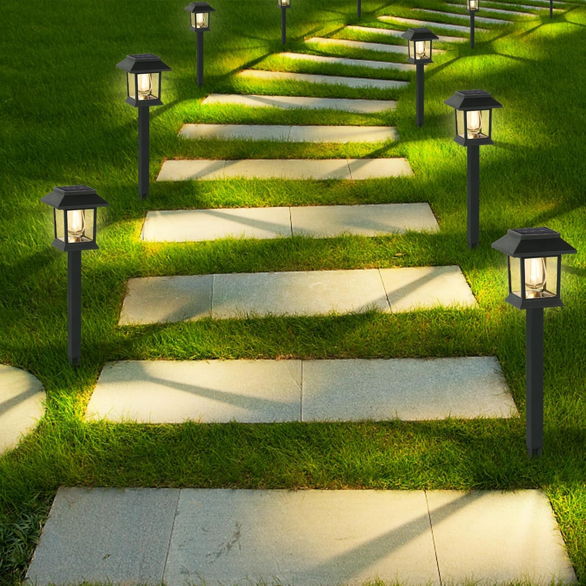 Solar Lights Outdoor,12 Pack Waterproof Auto On/Off Solar Pathway Lights for Your Garden