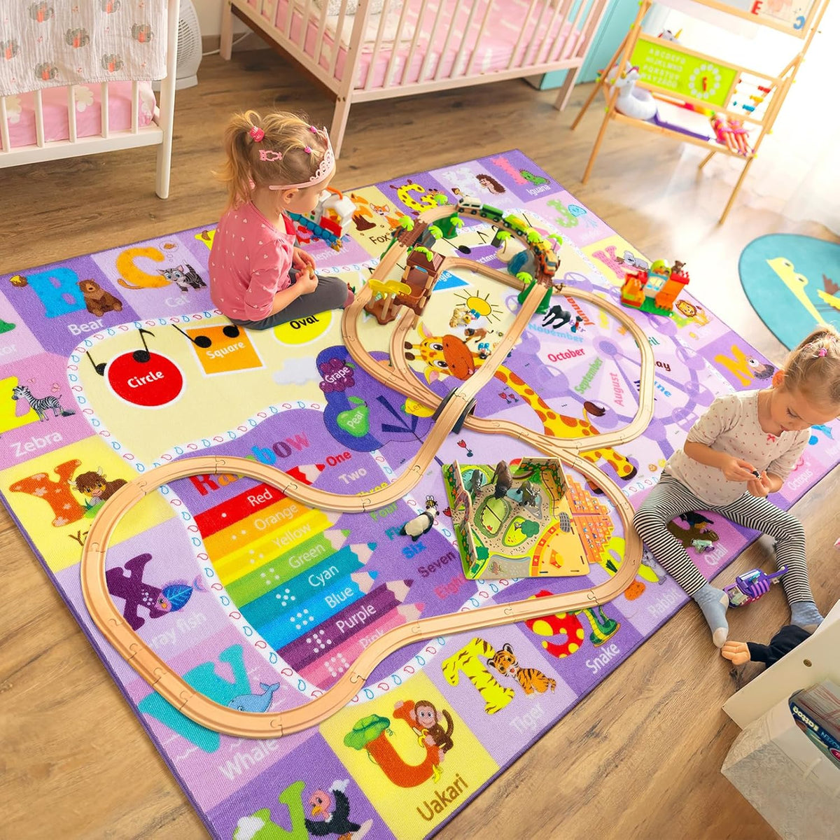 Kids Rugs for Playroom Bedroom Classroom Nursery, Non-Slip and Washable Rugs for Children Toddlers