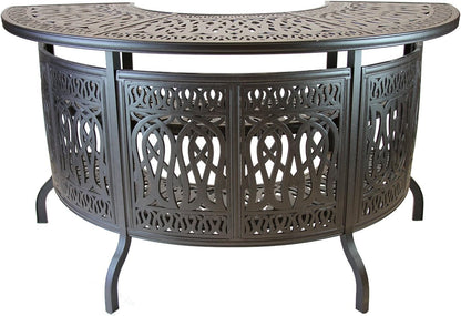 Elizabeth Cast Aluminum Powder Coated 5pc Party Bar Set with Party Bar Table - Antique Bronze