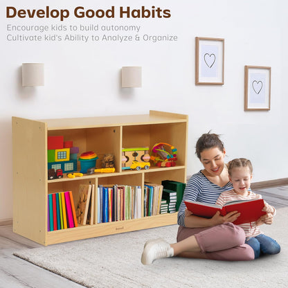 Toy Storage Organizer for Kids Room, Wooden Kids Bookshelf for Classroom, Cube Storage Organizer