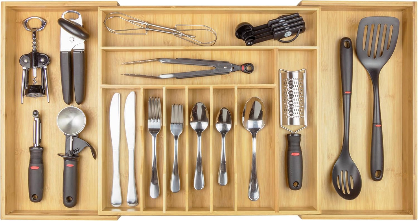 Premium Silverware, Flatware and Utensil Organizer for Kitchen Drawers, Food-Safe Contract Grade