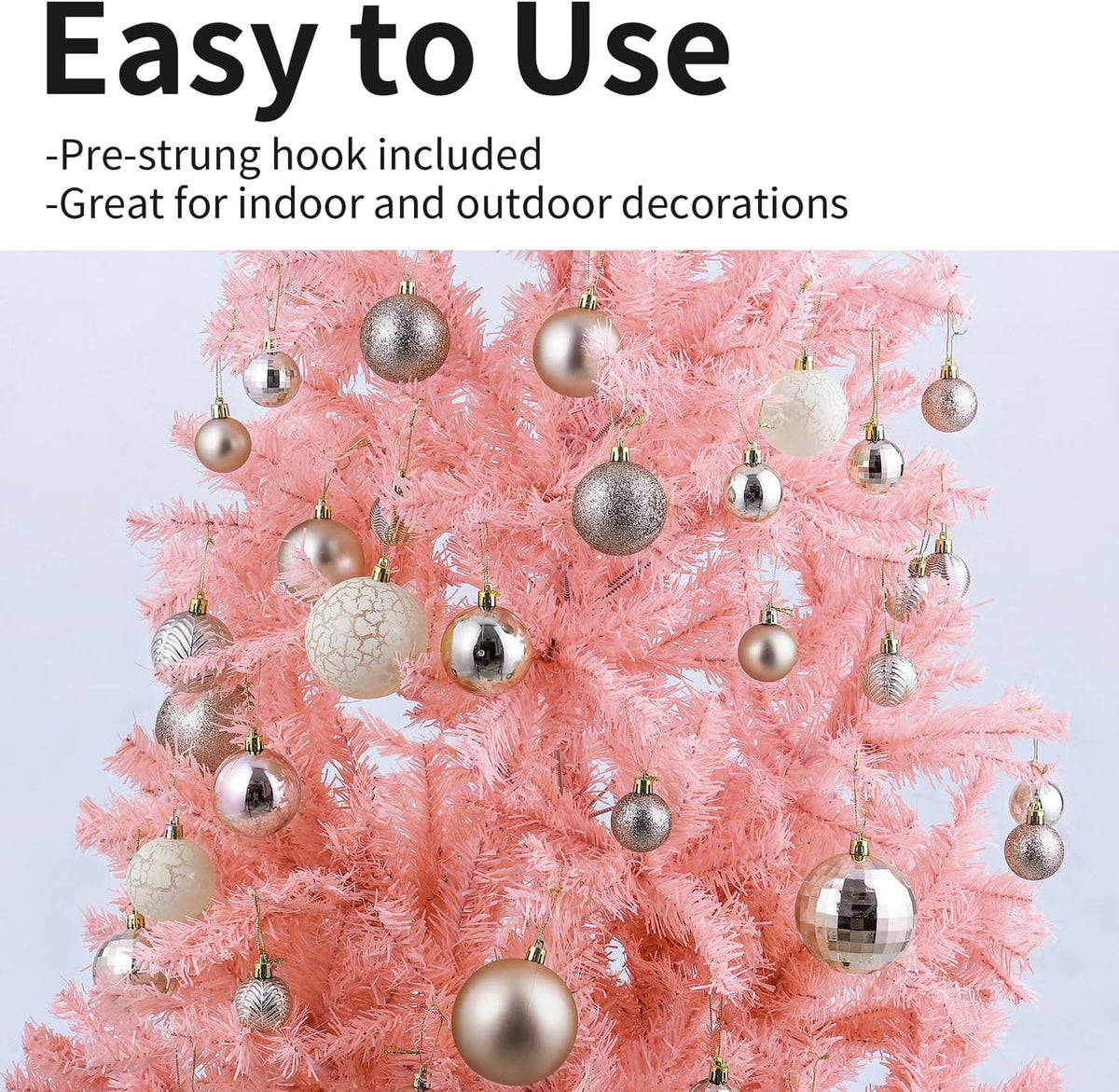 LANGXUN 36pcs Champagne Gold Christmas Tree Decorations Balls, Bolas De Navidad, 2025 Christmas
