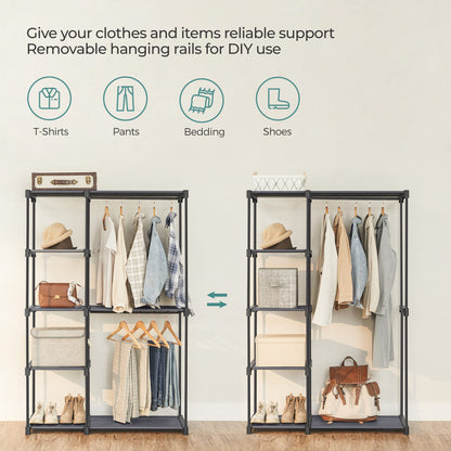 SONGMICS Portable Closet, Freestanding Closet Organizer, Clothes Rack