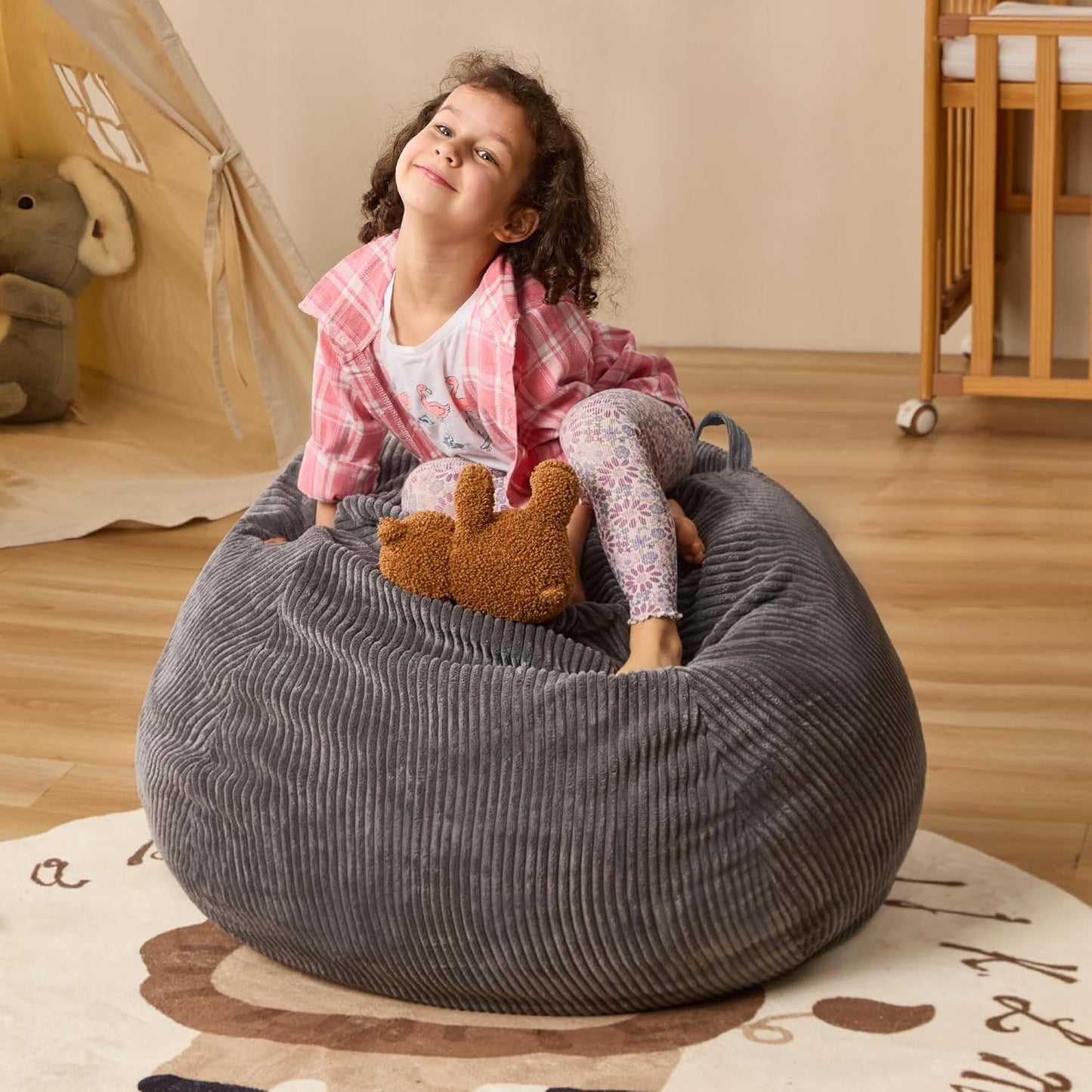 Bean Bag Chairs Teardrop Bean Bag Chair Beanbag Chair with Memory Foam Filled Machine Washable