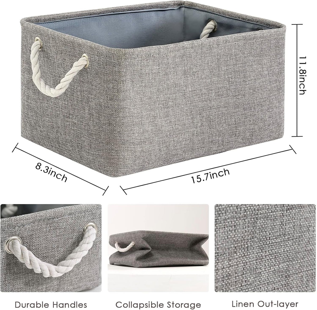 TheWarmHome Large Storage Bins- Storage Baskets for Organizing Shelves, Basket Organizer for Closet