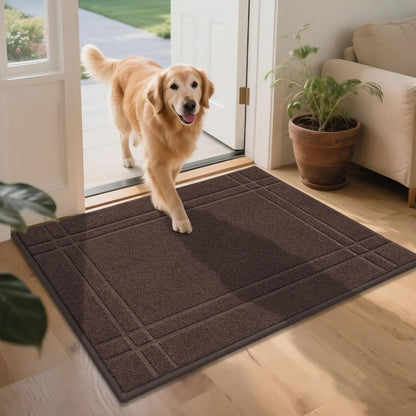 JSEI Entryway Rugs Doormat 32"x48", Non-Slip Dirt Trapper Door Mats Indoor, Washable Absorbent and