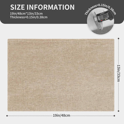 Cloth Placemats, Set of 6 Heat-Resistant Cotton Linen Blend Double Layered Machine Washable Place