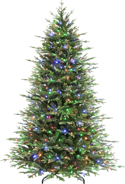 Hykolity 7.5 ft Prelit Christmas Tree, 2933 PE&PVC Realistic Branch Tips, Frasier Grande Christmas