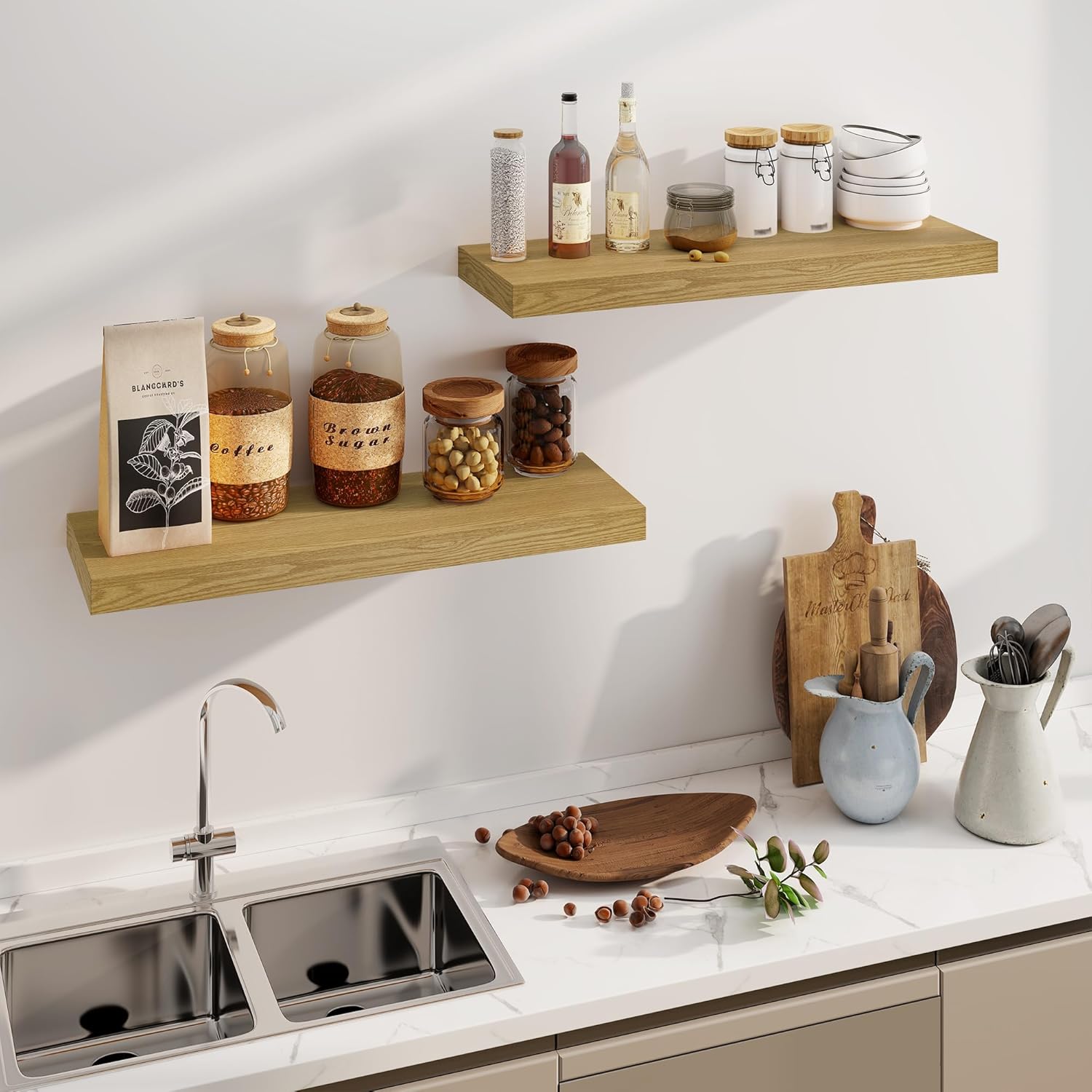 Fun Memories Floating Shelves 36 Inch Long, Deep Floating Shelf for Wall, 36 x 8 Floating Shelves
