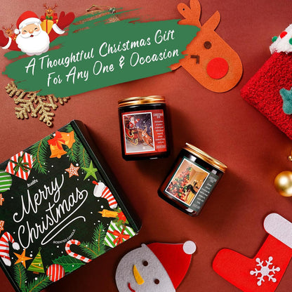 Christmas Candle Set | 4Pack Scented Candles Holiday Candle Gifts - Soy Candles Home Scented, Xmas