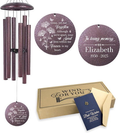 ASTARIN Engraving Wind Chimes for Loss of Loved One, Personalized Wind Chimes Memorial, Bereavement