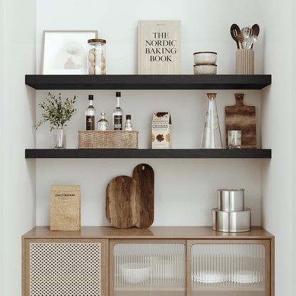 Single Floating Shelves 48 Inches, 48 x 10 inch Deep x 1.8 in Thick, Long Wall Shelves Heavy Duty