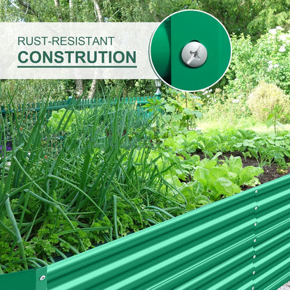 Land Guard 6×3×2 ft Galvanized Metal Raised Garden Bed, 2FT Deep Root Elevated Planter Box Steel