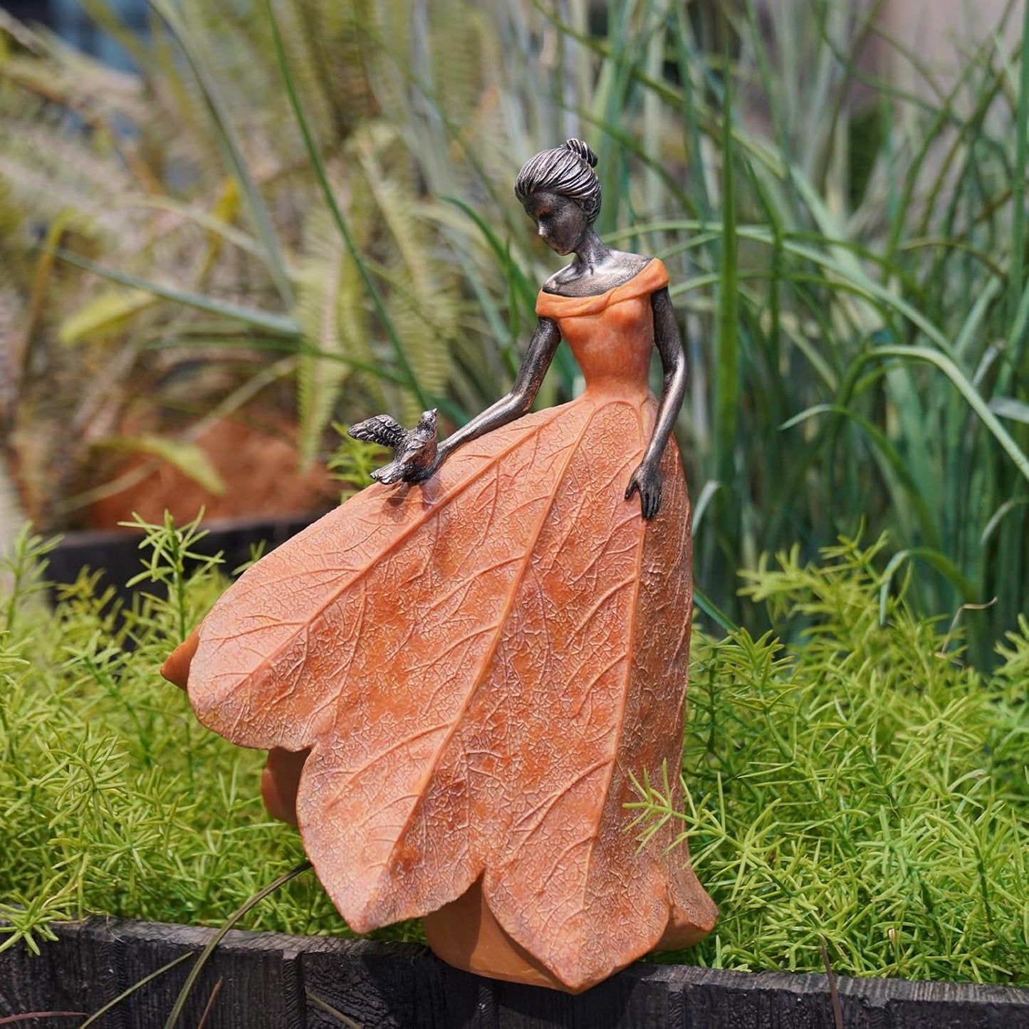 Guichifun Fairy Statue Collection Home Decoration - Orange Leaf Angel Girls Resin Home Decor for