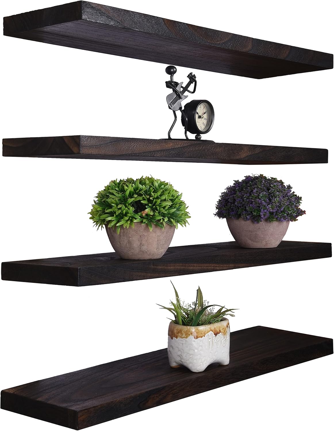 Wood Floating Shelves for Wall Decor, Rustic Wall Shelves for Bedroom Bathroom Kitchen Living Room