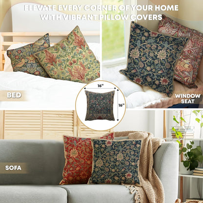 Charlotte Home Furnishings Throw Pillow Covers 16x16 in, Green Tree Decorative Couch Pillow Covers