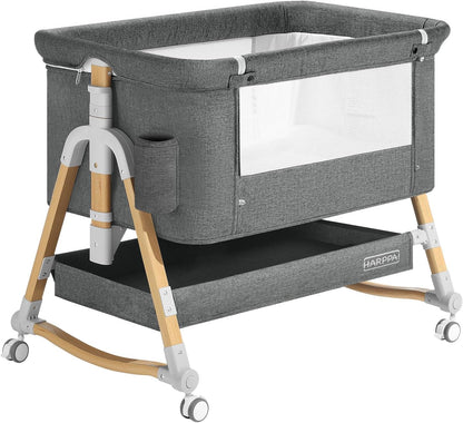 HARPPA Cuddly Bassinet, 3 in 1 Baby Bassinet Bedside Sleeper, Bedside Crib with Mattress and