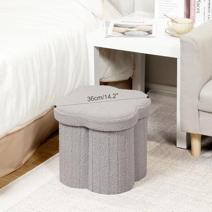 B FSOBEIIALEO Storage Ottoman Cube, Flowers Shaped Ottomans with Storage Foot Stool Footrest for