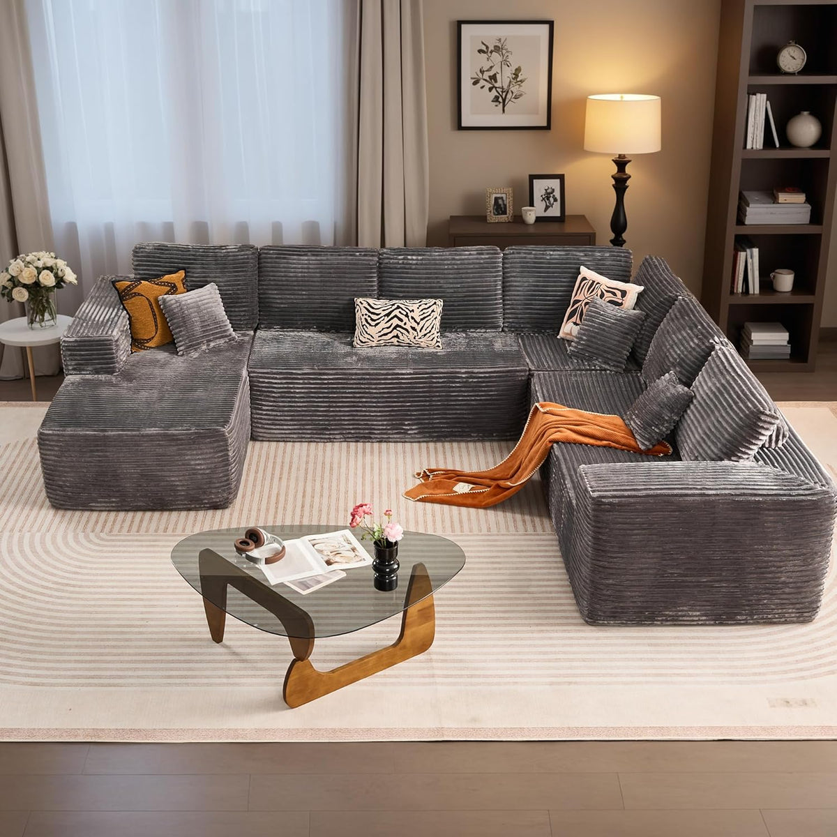 HOOOWOOO Cloud Sectional Couches for Living Room,Modular Sectional Sofa No Assembly,133X108 Inch