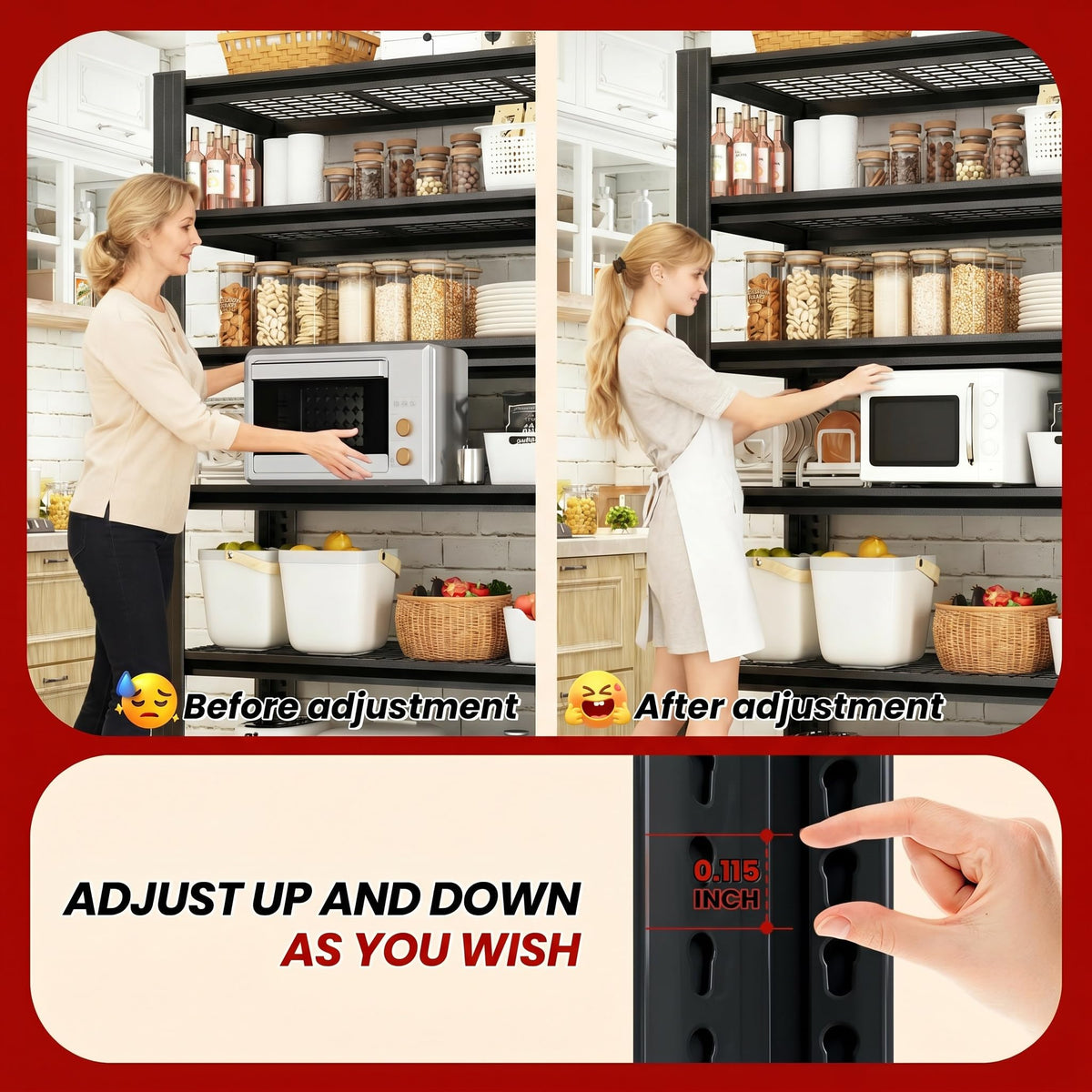 FOSTOKO 72" H Heavy Duty Garage Shelving, Metal Storage Shelves, 5 Tier Adjustable Storage Shelves