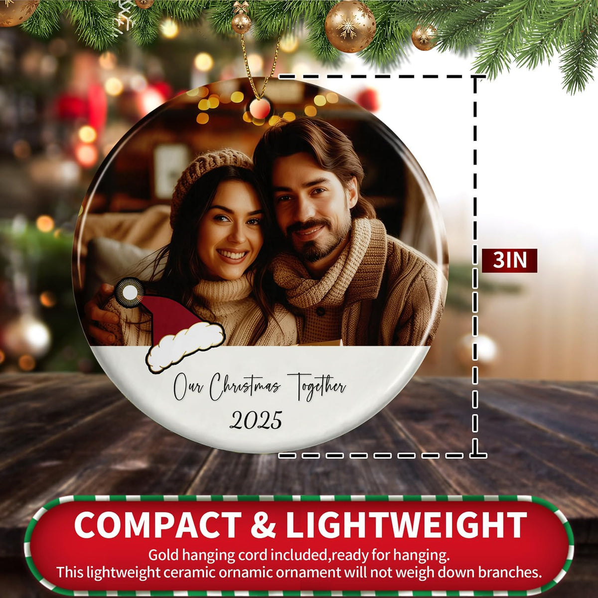 Personalized Christmas Ornaments 2025,Custom Christmas Ornament with Photo Text,Personalized