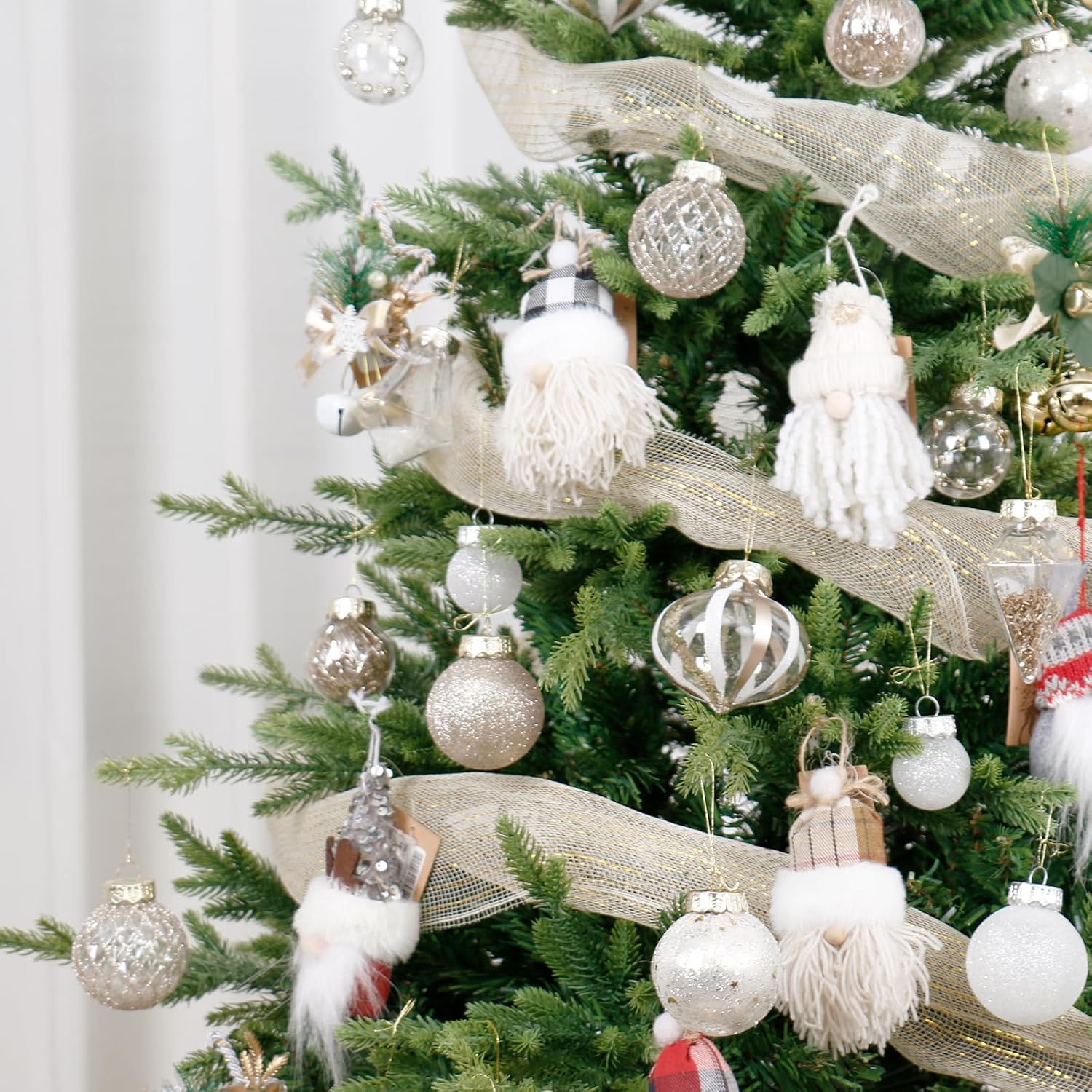 Christmas Ball Ornaments Set, 34PCS Clear Plastic Shatterproof Christmas Ornaments for Xmas Tree