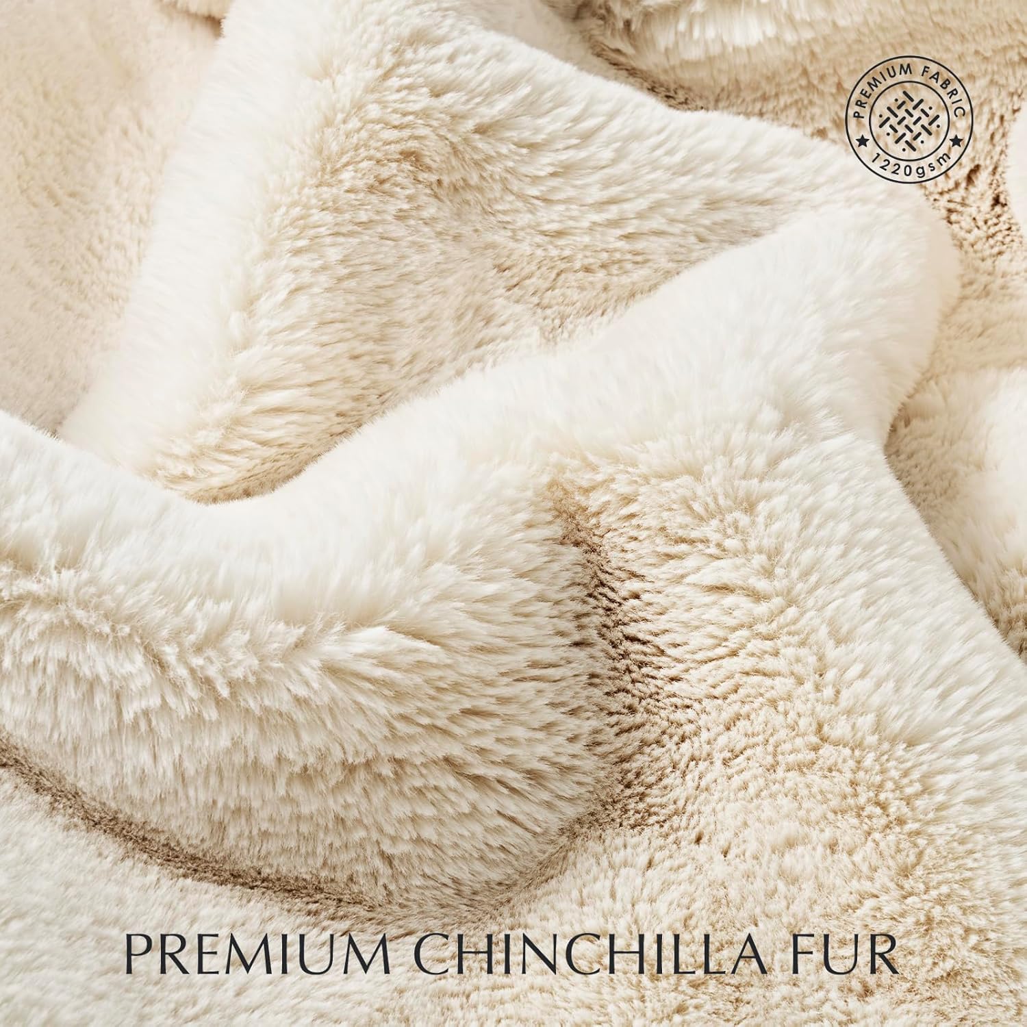 Luxury Soft Faux Chinchilla Fur Throw Blanket for Couch, Warm Thick Heavy Winter Throw Blanket