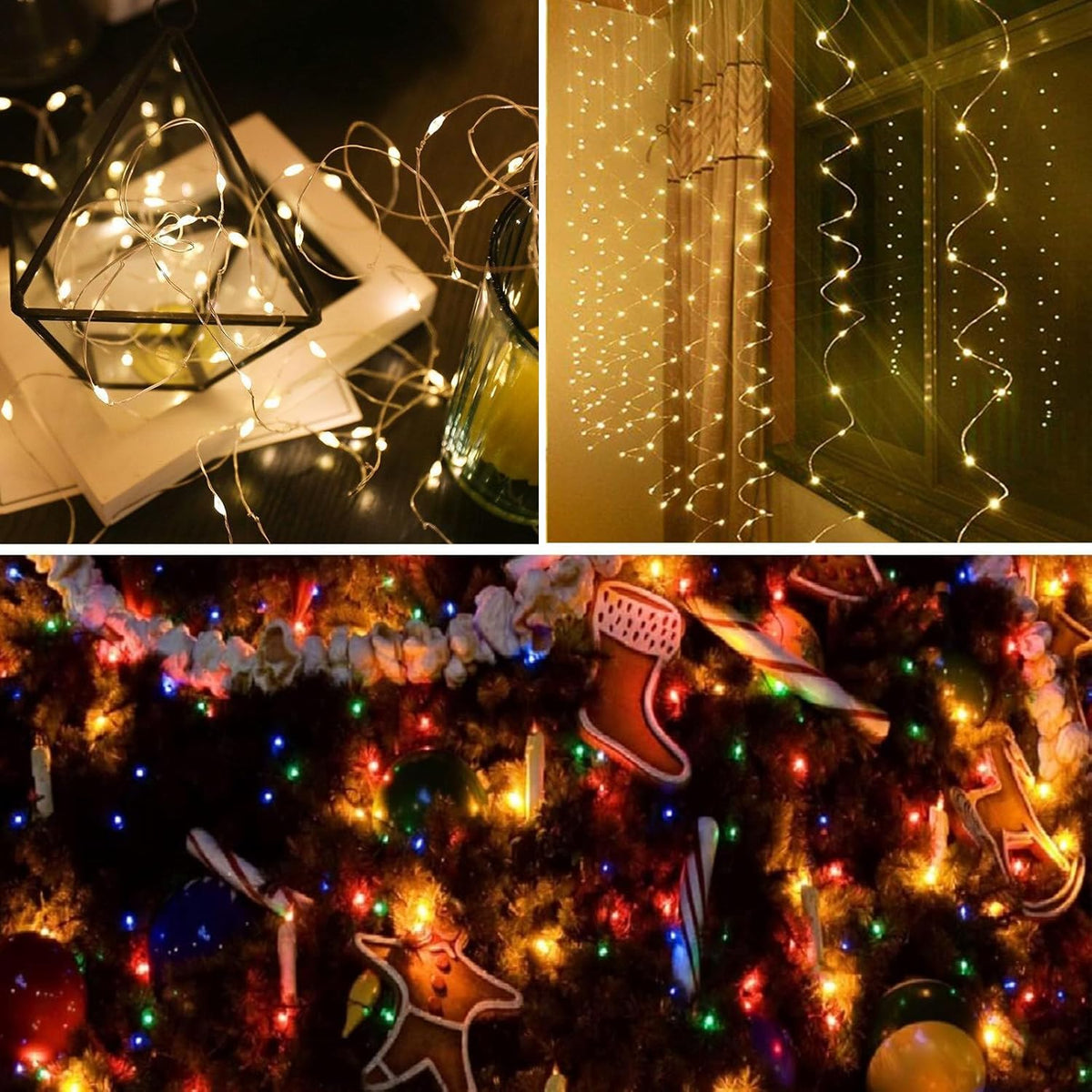 4-Pack 50 LED Fairy Lights Battery Operated with Timer, 16FT Waterproof Starry String Lights