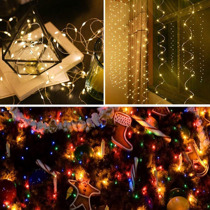 4-Pack 50 LED Fairy Lights Battery Operated with Timer, 16FT Waterproof Starry String Lights