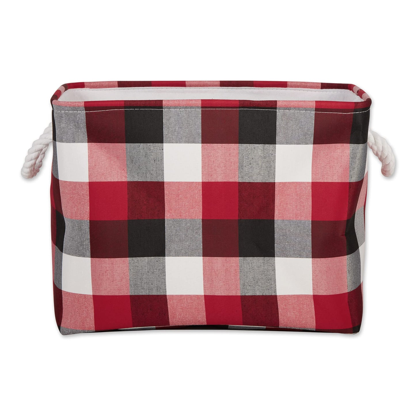 DII Buffalo Check Storage Collection Collapsible Bin with Handles, Large Rectangle, 17.5x12x15, Tri