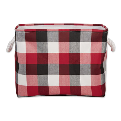 DII Buffalo Check Storage Collection Collapsible Bin with Handles, Large Rectangle, 17.5x12x15, Tri