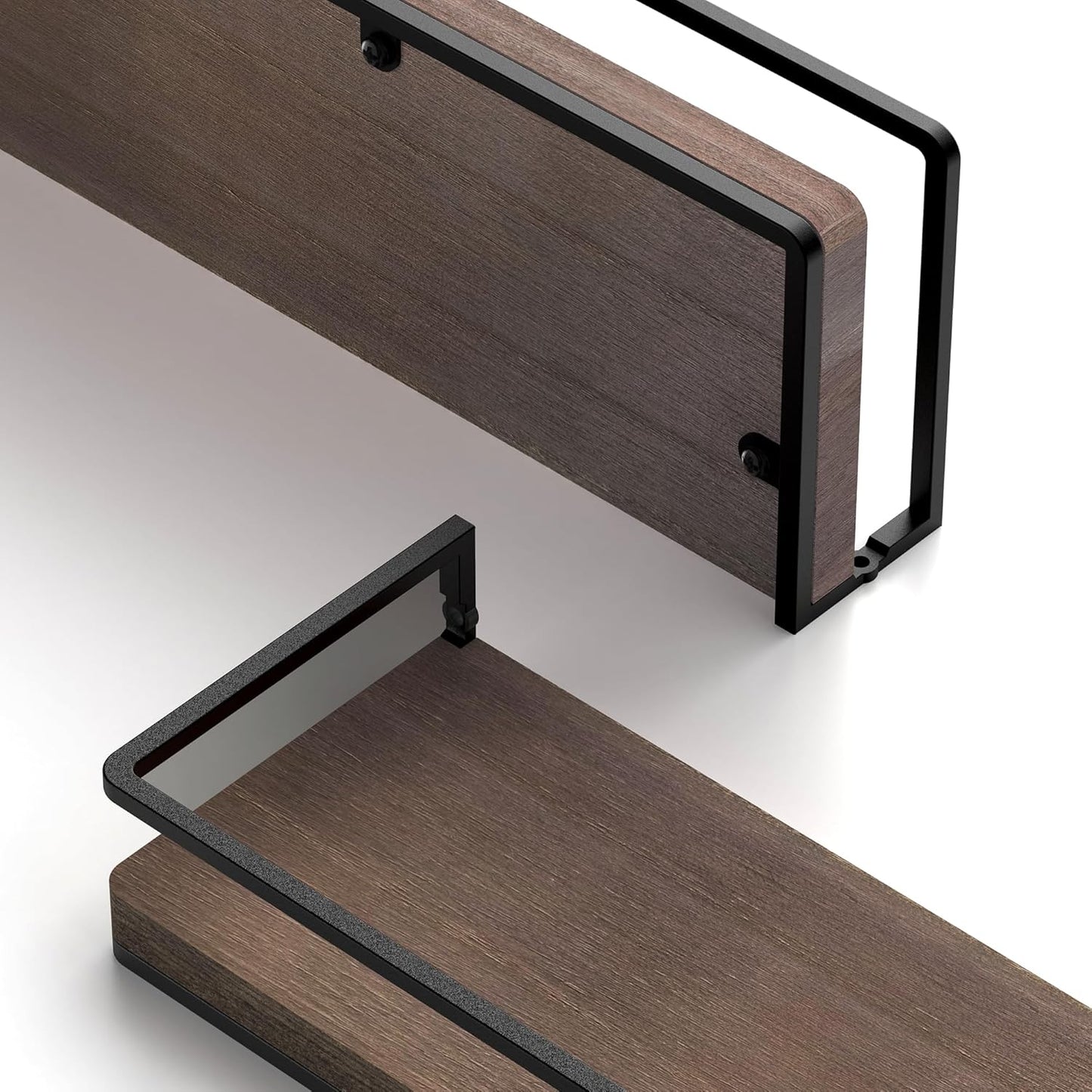 Meangood Floating Shelves Wall Mounted Set of 2, Rustic Wood Wall Storage Shelves for