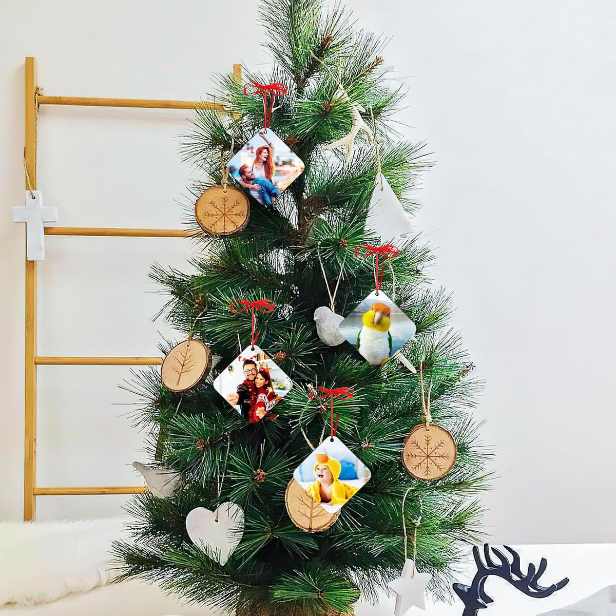 Personalized Christmas Ornaments 2025 Wood Custom Picture Text Hanging Ornament Customized