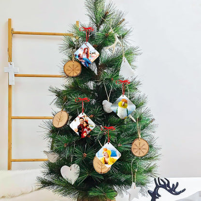 Personalized Christmas Ornaments 2025 Wood Custom Picture Text Hanging Ornament Customized
