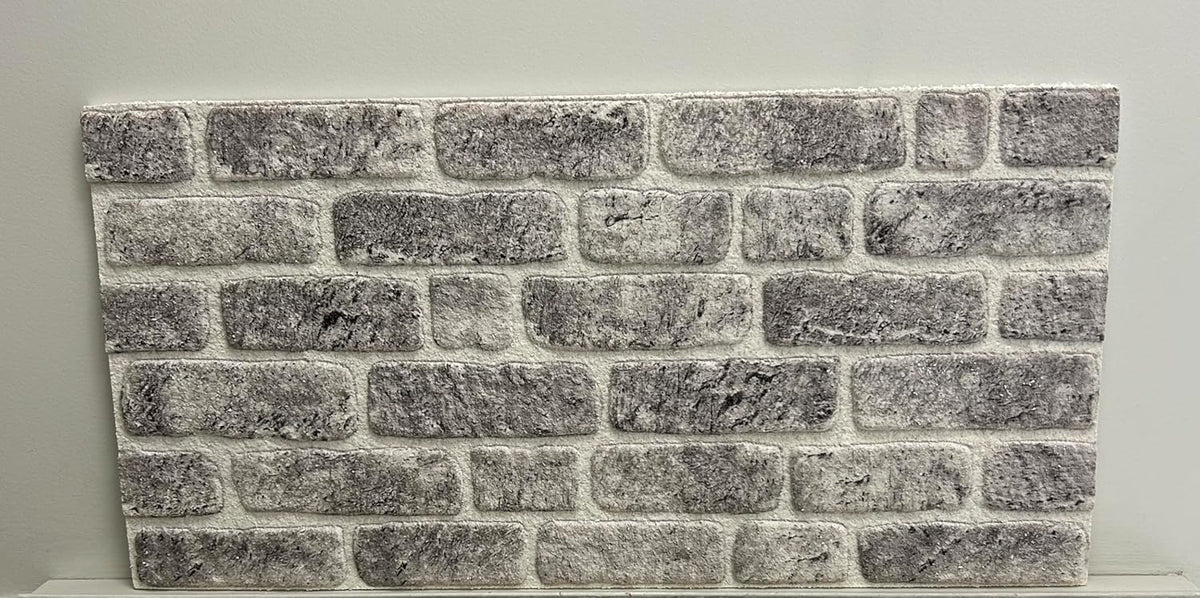 Dundee Deco 3D Wall Panels Faux Brick - Cladding White Grey Stone Look Wall Paneling, Styrofoam