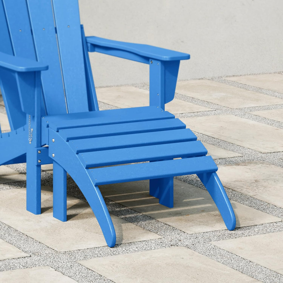WestinTrends Outdoor Ottoman, Patio Adirondack Ottoman Foot Rest, All Weather Poly Lumber Folding