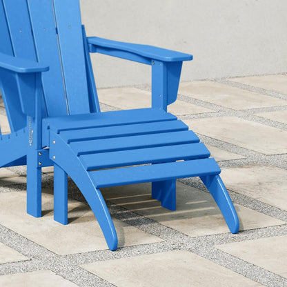 WestinTrends Outdoor Ottoman, Patio Adirondack Ottoman Foot Rest, All Weather Poly Lumber Folding