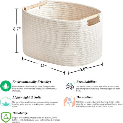 3 Pack Storage Basket for Cabinet and Toy Organization - 13"x9.8"x8.7" Baskets for Storage - Baby
