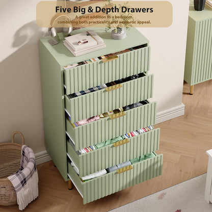 5 Drawer Dresser for Bedroom, 47.2" Tall Modern Chest of Drawers with Deep Drawers and Wide Top