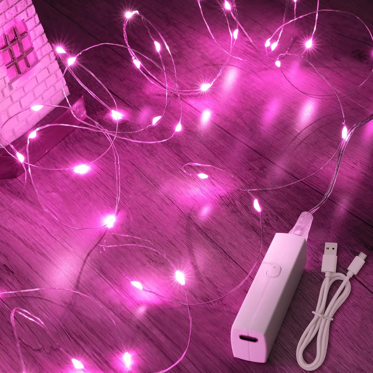 Lakumu Rechargeable String Lights Battery Operated, Fairy Lights with Timer, Mini LED Twinkle