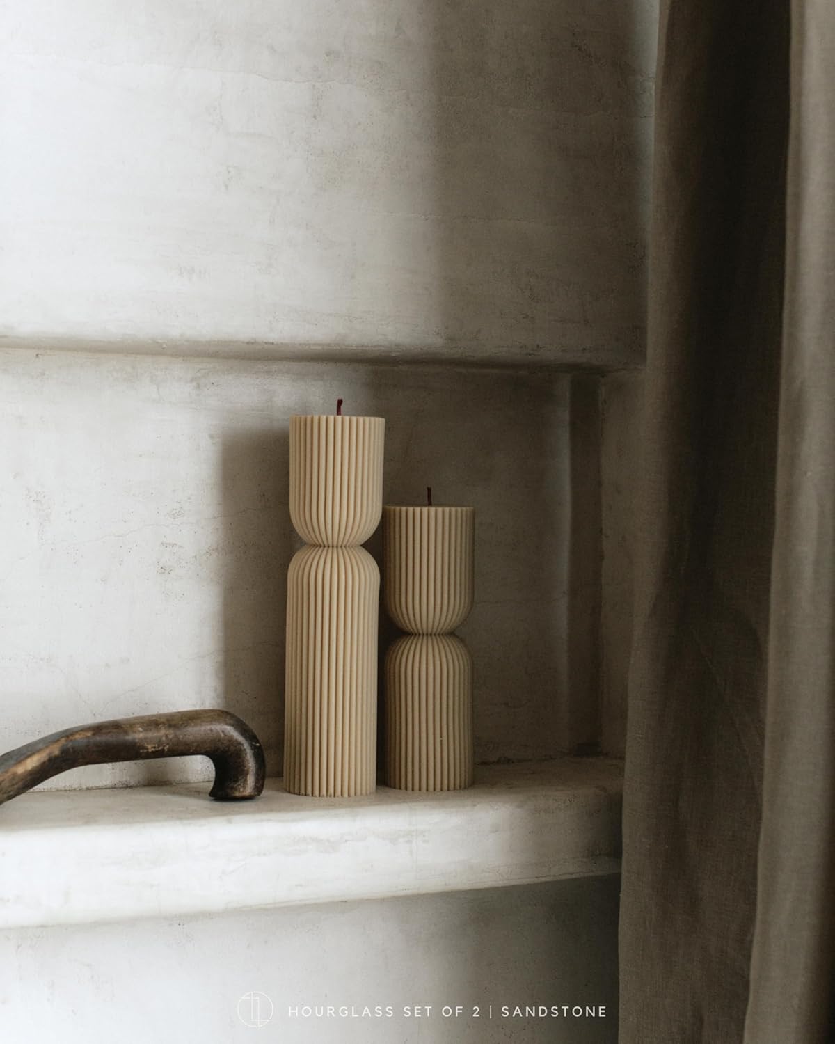 LAWA Hourglass Pillar Candle - Large Beautiful Handmade Pillar Scented Soy Wax Candle Elegant