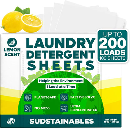 Sudstainables Laundry Detergent Sheets (200 Loads) – Eco-Friendly, Zero Waste, Plastic-Free Laundry