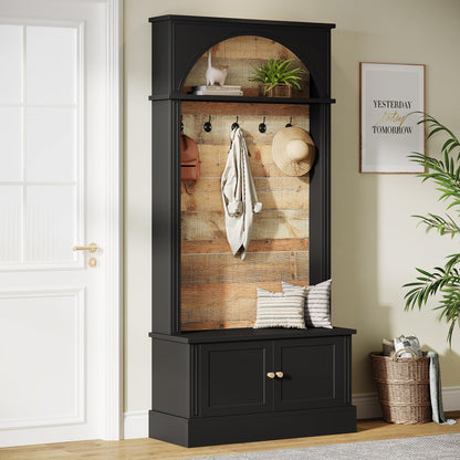 Tribesigns 70.86" Hall Tree with Storage Bench, 4-in-1 Design Entryway Bench with Coat Rack