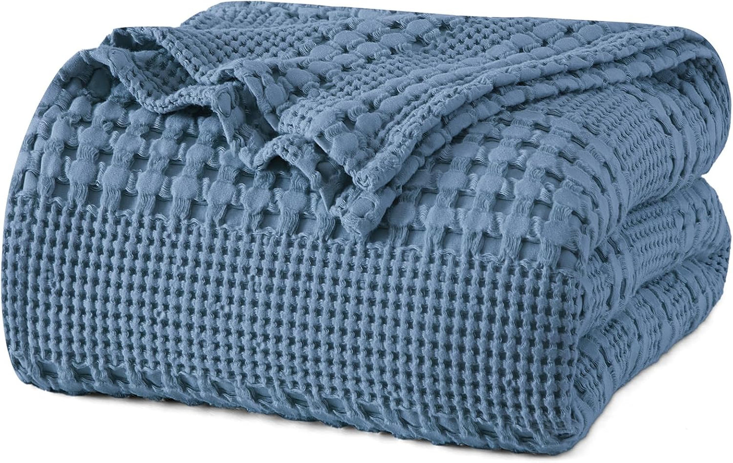 PHF 100% Cotton Waffle Weave Blanket Twin Size, Soft Lightweight Breathable Cozy Summer Blankets