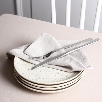 Stone Lain Dua 4-Piece Dinner Plate Set Stoneware, White