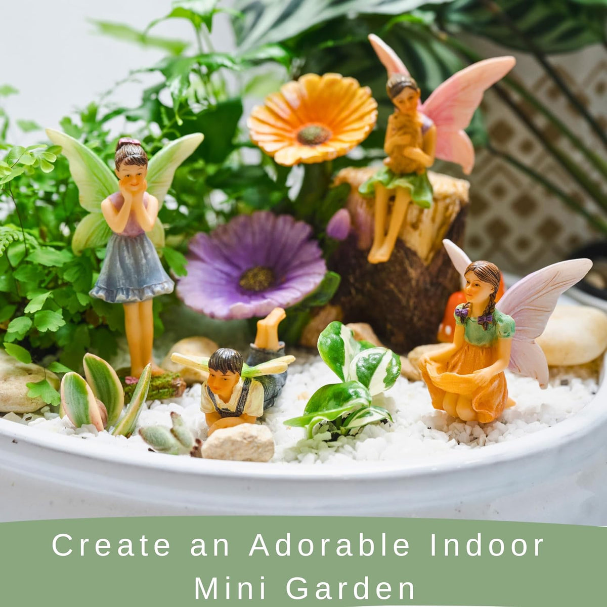 PRETMANNS Fairies for Fairy Garden - Colorful Accessories Kit for an Indoor or Outdoor Miniature