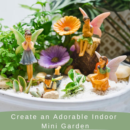 PRETMANNS Fairies for Fairy Garden - Colorful Accessories Kit for an Indoor or Outdoor Miniature