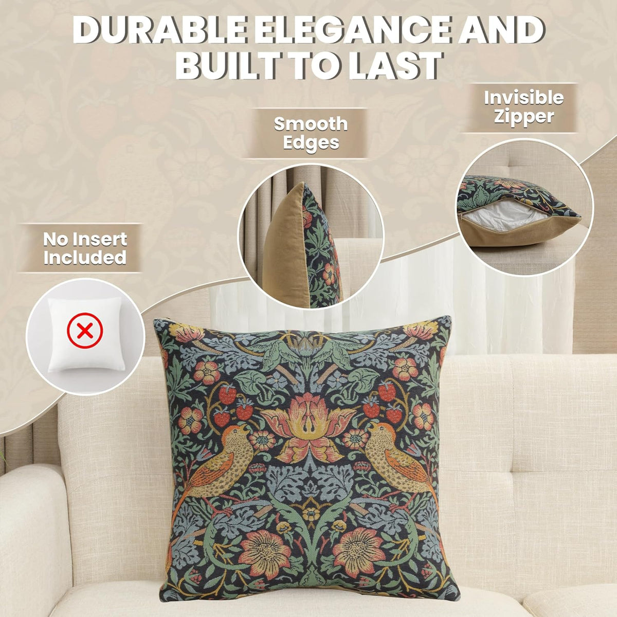 Charlotte Home Furnishings Throw Pillow Covers, Decorative Boho Pillow Covers for Couch, Living
