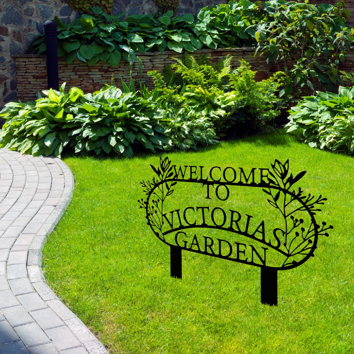 Personalized Metal Garden Sign with Stake, Custom Garden Decor for Outdoor, Custom Family Name